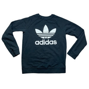 Adidas Black Logo Crewneck Sweatshirt Womens Small